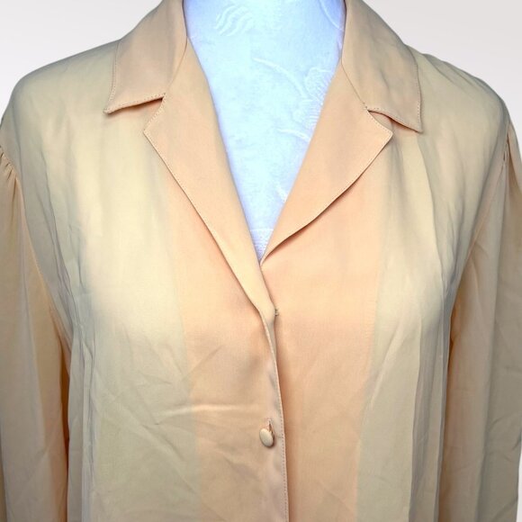 Vintage 80s Jebb Levy Long Sleeve Button Down Shirt Sheer Yellow Size Medium - Picture 2 of 9